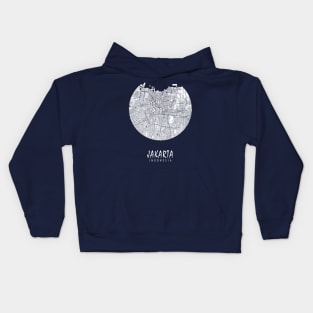 Jakarta, Indonesia City Map - Full Moon Kids Hoodie